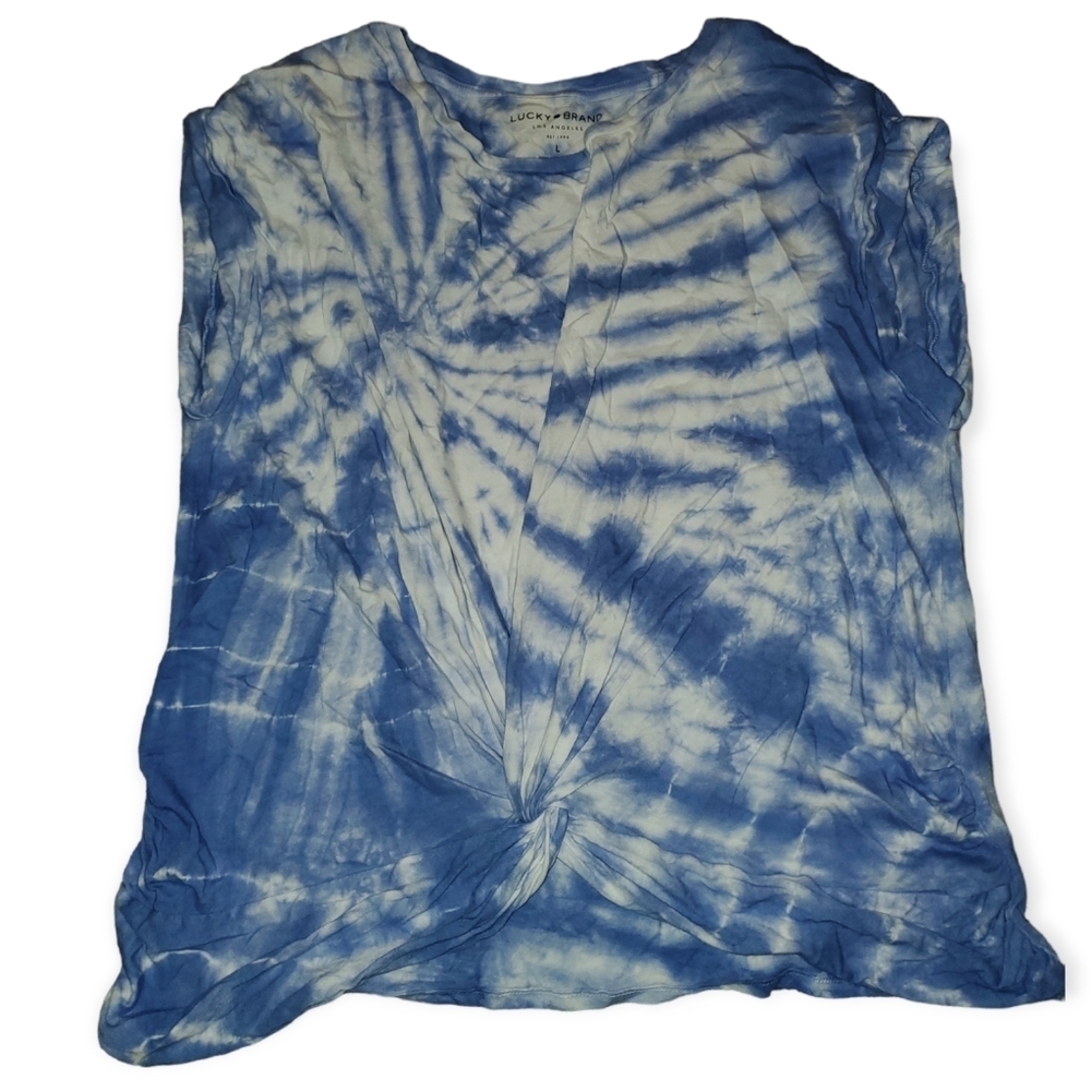 Blue& white Lucky brand shirt. Size Large